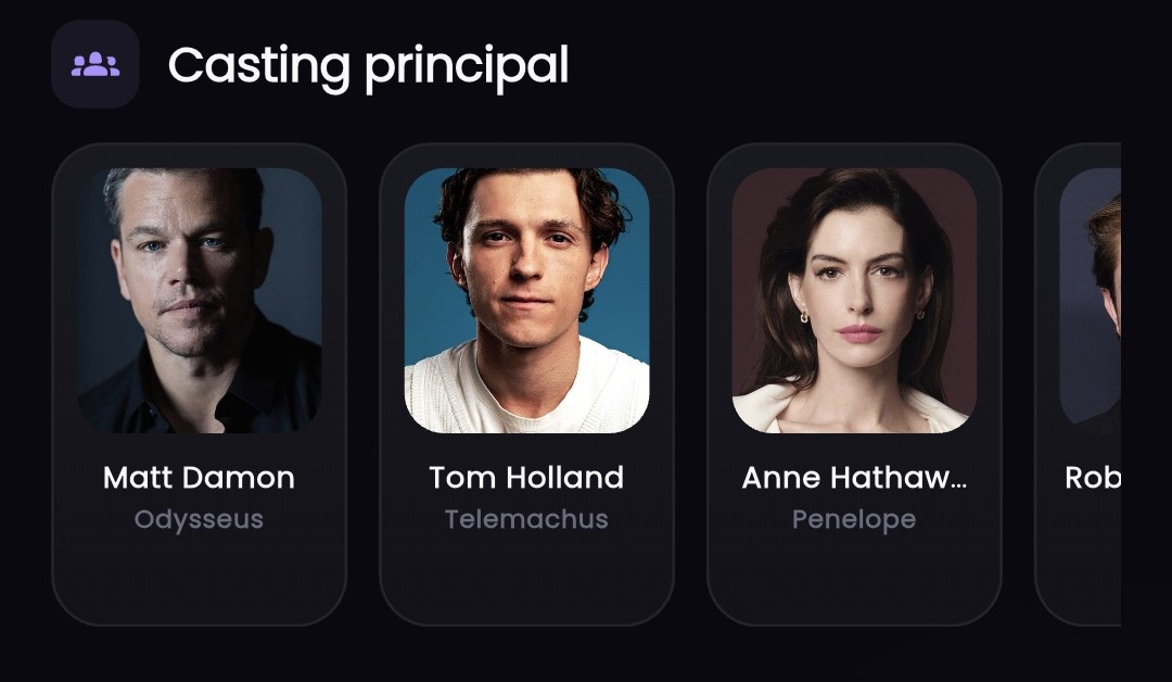 Casting principal d’un film